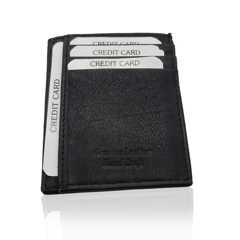 Black Pure Leather Card Holder - S'roushaa
