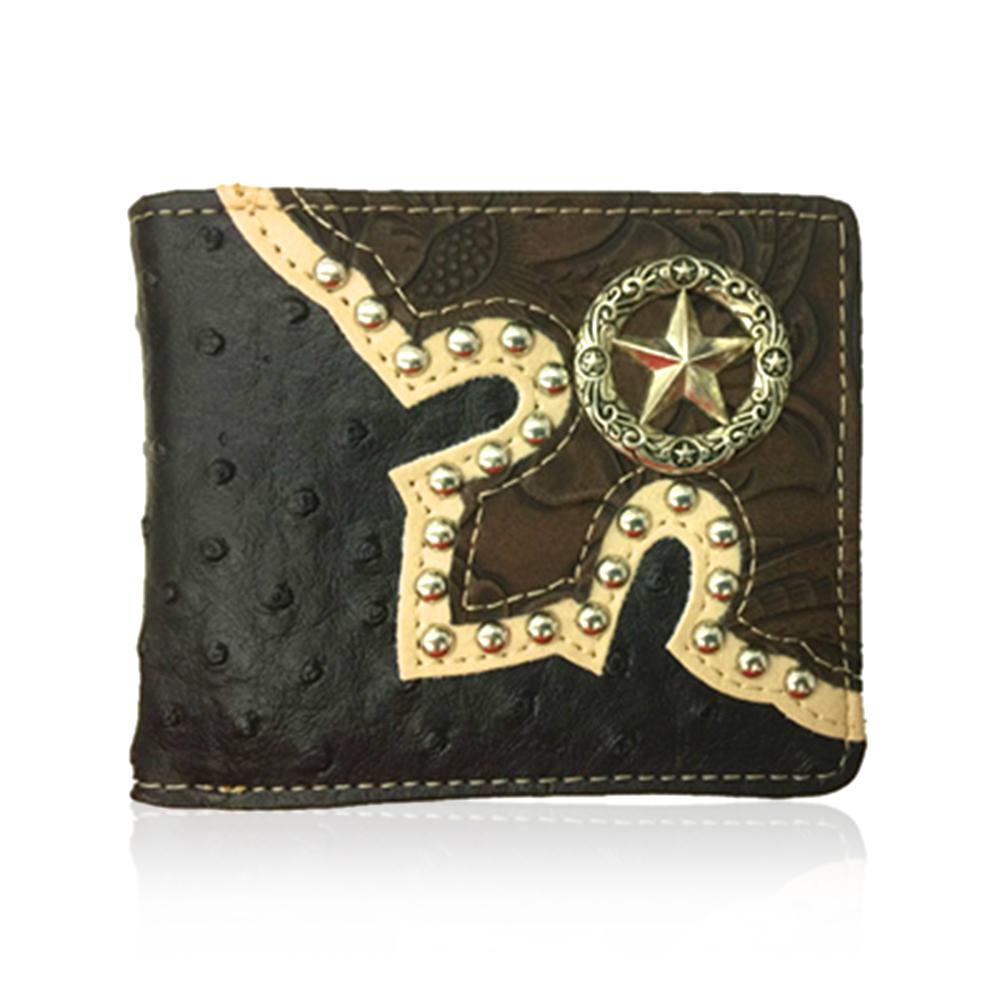 Men-Brown-Embellished-Pure-Leather-Bifold-Wallet